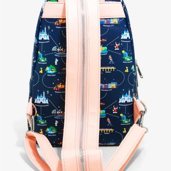 Disneyland 65th Anniversary Map 2-in-1 Convertible Mini Backpack Loungefly NWOT - Picture 4 of 10